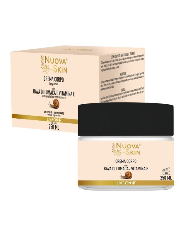 "Nuova Skin" kūno kremas su sraigių gleivėmis ir vitaminu E 250ml
