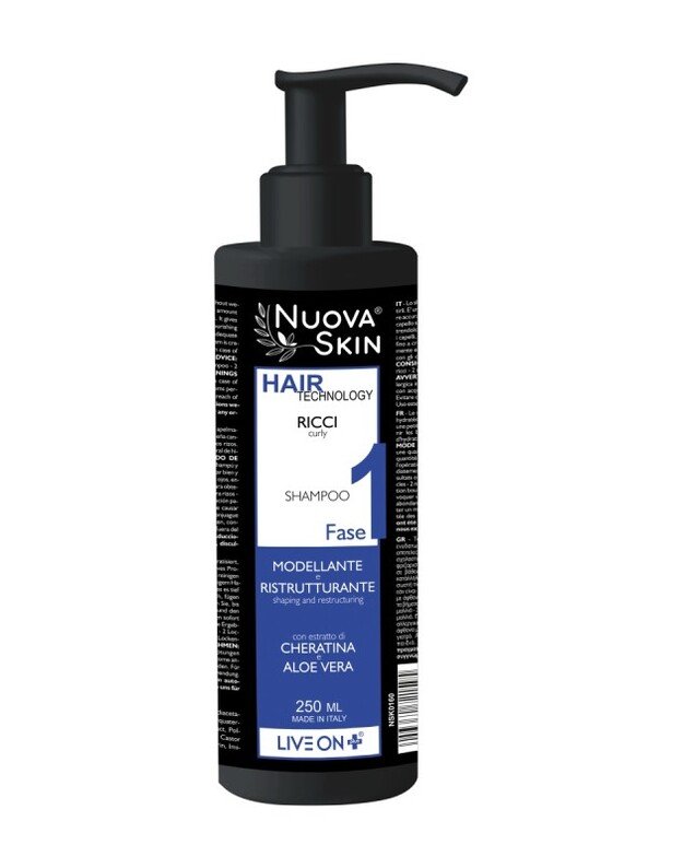 "Nuova Skin" Šampūnas garbanotiems plaukams, maitinantis, 250 ml