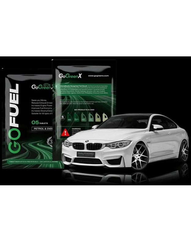 GoGreenX tabletės automobiliams į kurą