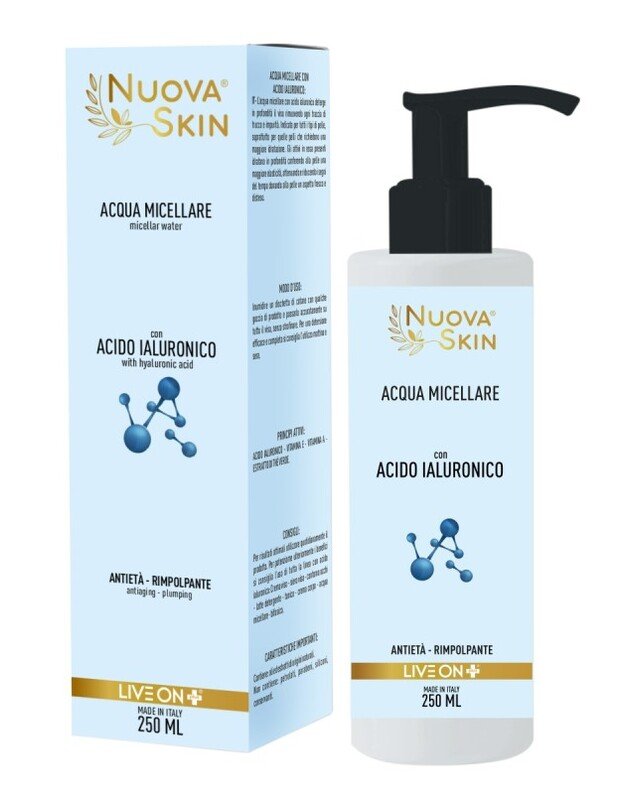 „Nuova Skin“ micelinis vanduo su hialurono rūgštimi 250ml
